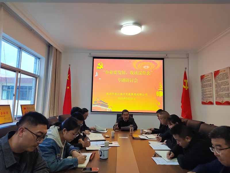 【“三抓三促”行動(dòng)進(jìn)行時(shí)】市龍江城鄉(xiāng)集團(tuán)開(kāi)展“隴南要發(fā)展，我該謀什么”——圍繞“加快集團(tuán)公司高質(zhì)量發(fā)展，我該謀什么”專(zhuān)題研討